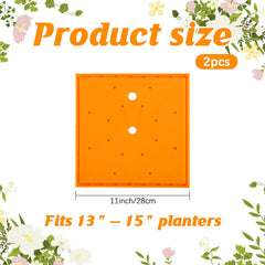 Conderyang 11-inch square planter insert, orange side view