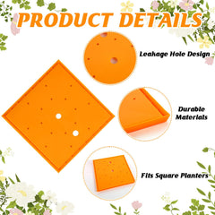 Conderyang 11-inch square planter insert, orange with soil