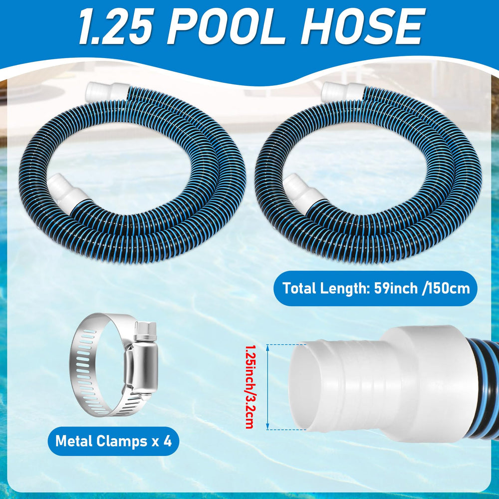 Conderyang Pool Pump Replacement Hose with metal clamps