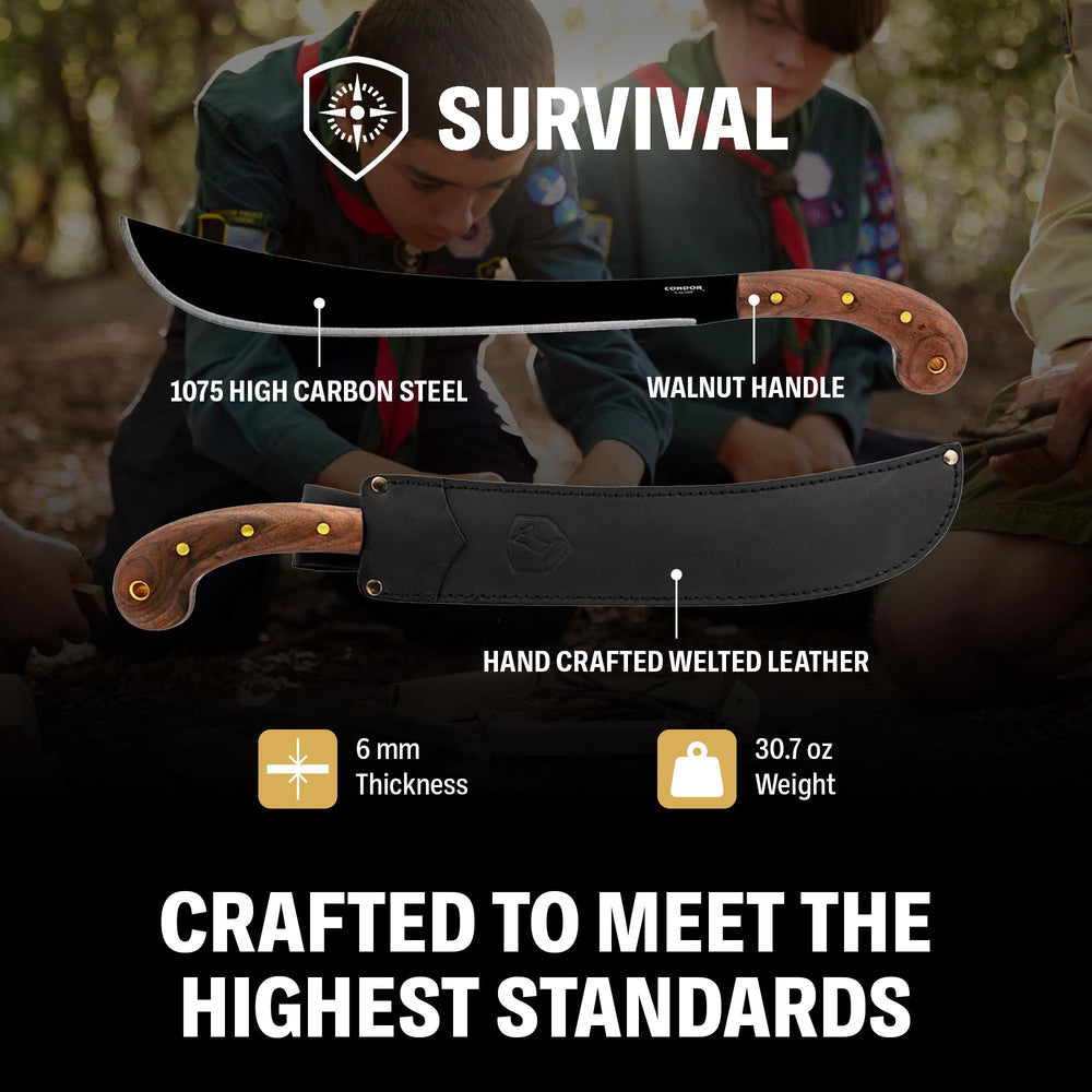 Condor Golok Heavy Duty Machete with handcrafted leather sheath
