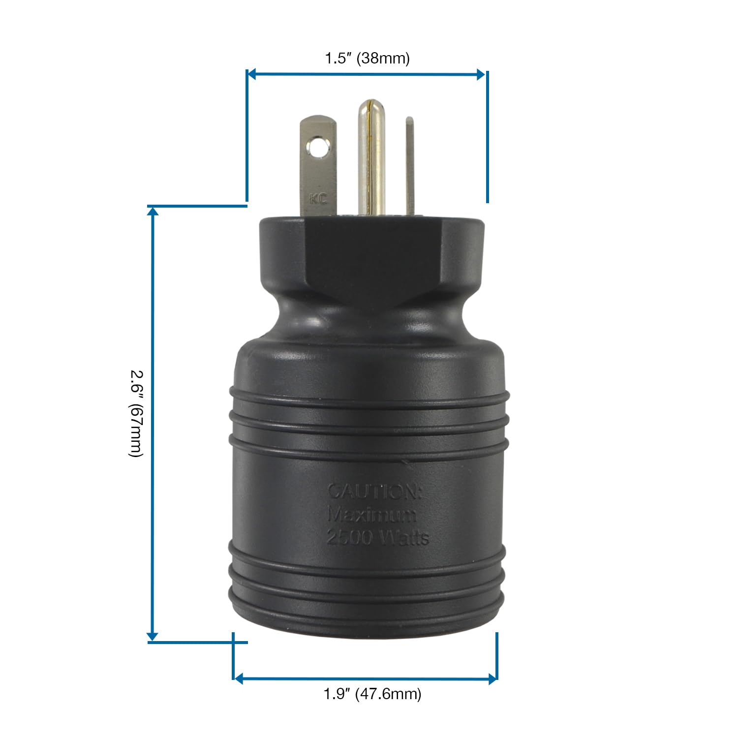 Conntek Plug Adapter NEMA 5-20P to NEMA L5-30R back view
