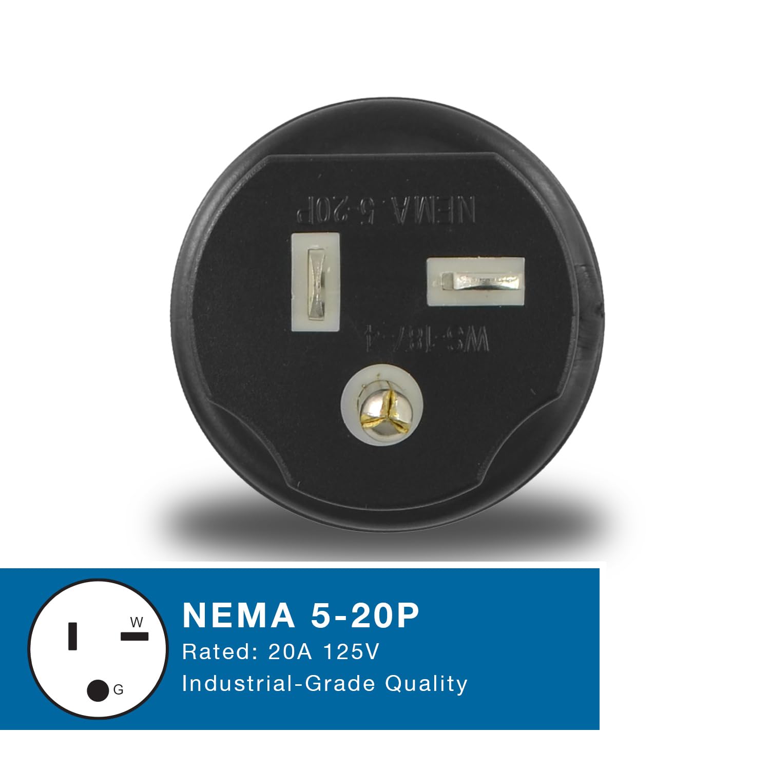 Conntek Plug Adapter NEMA 5-20P to NEMA L5-30R close-up of plug
