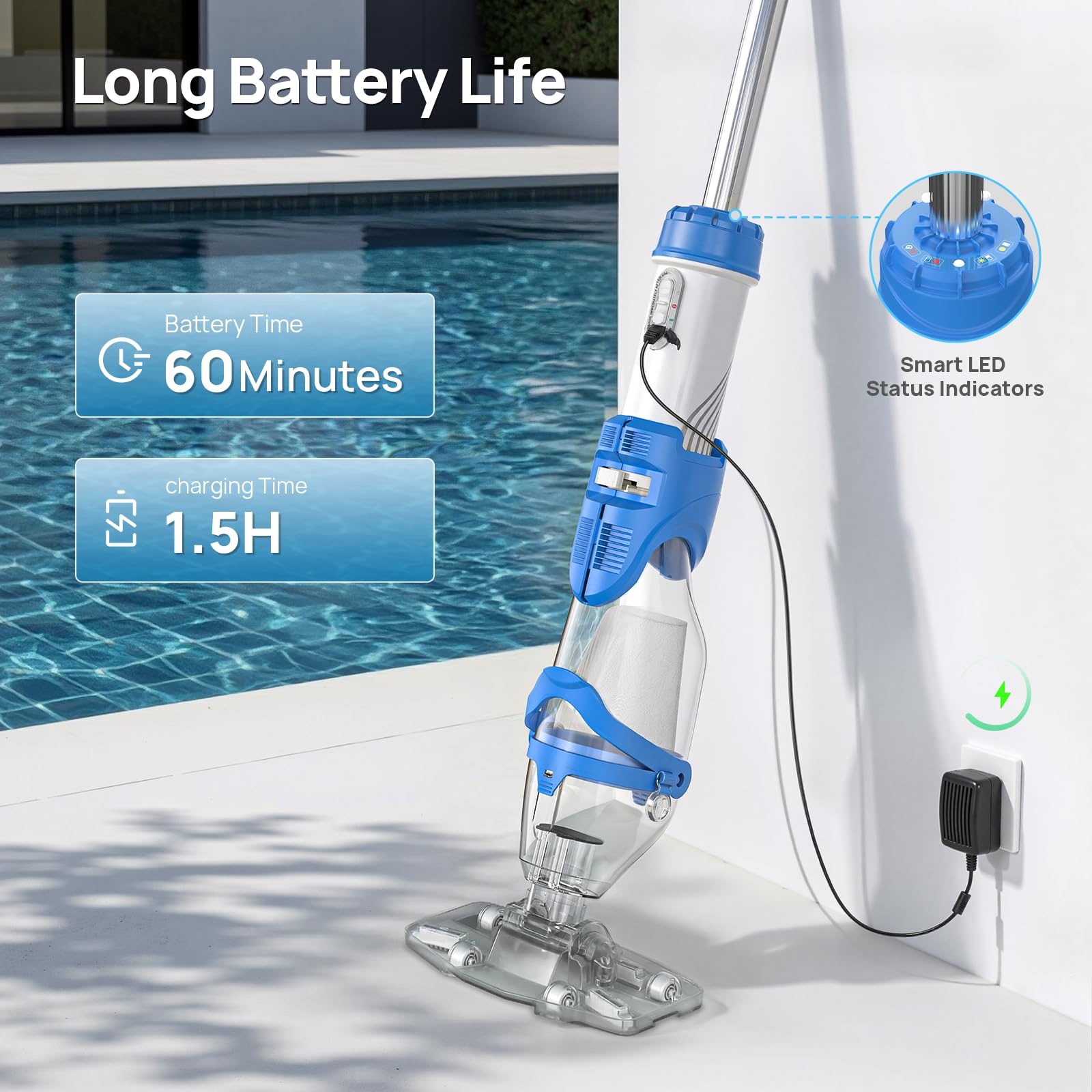 Consciot Pool Vacuum dual cleaning modes for customized use