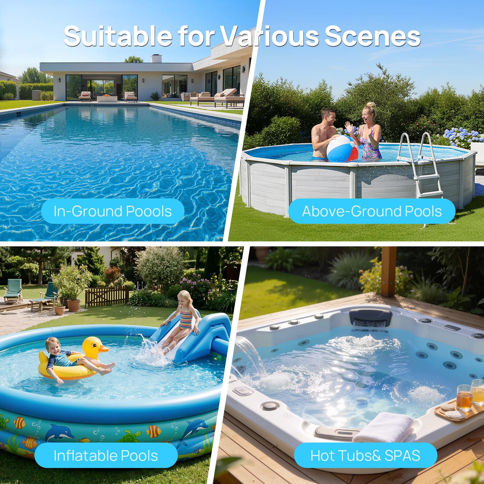 Consciot Pool Vacuum lightweight handheld design