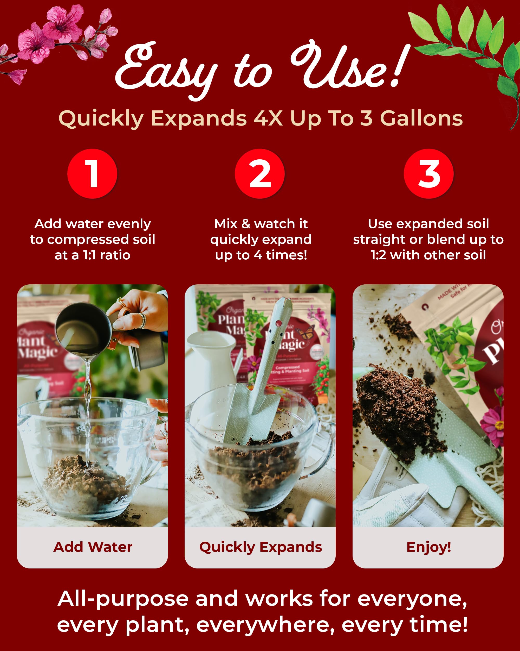 Container gardening setup using Organic Plant Magic Soil
