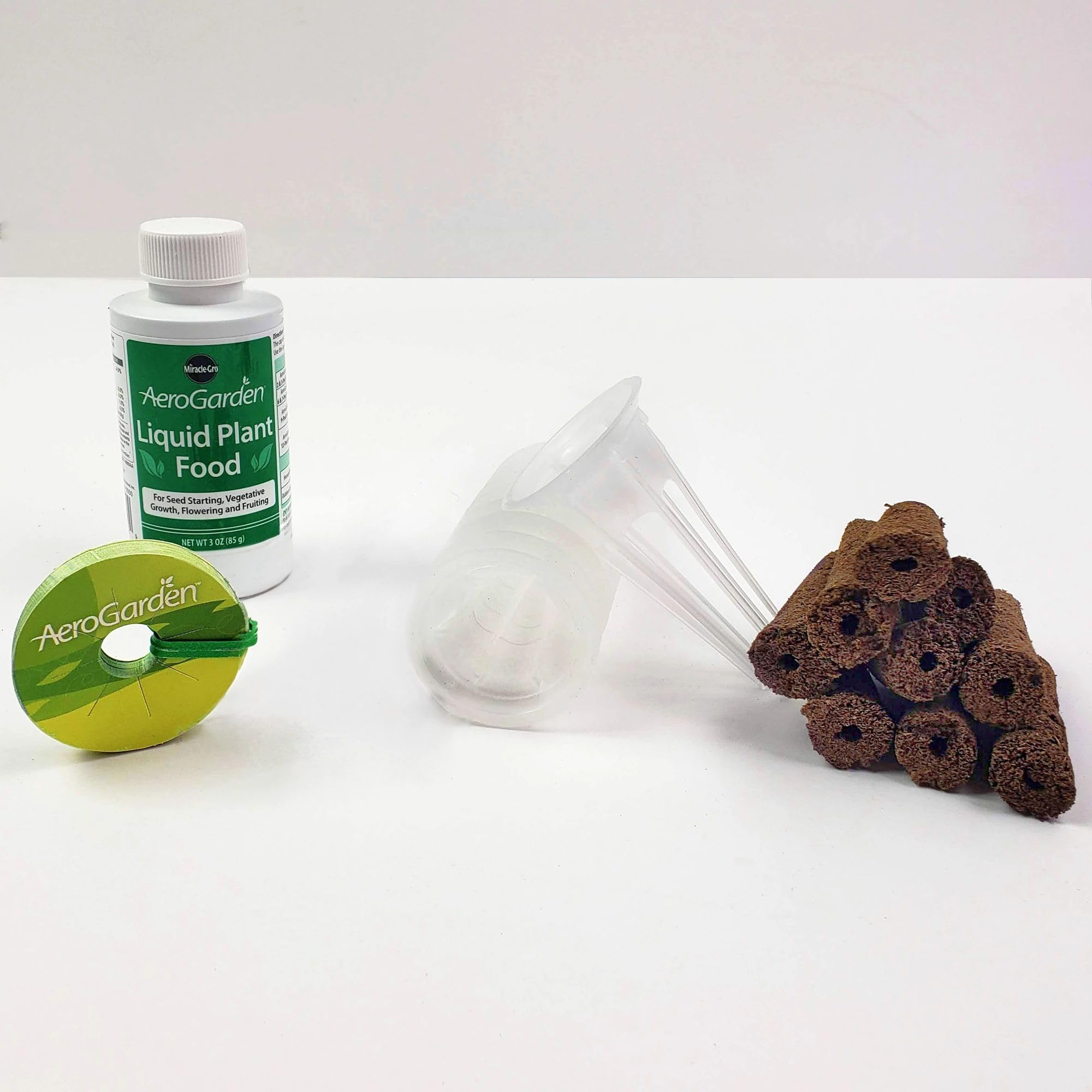 Contents of AeroGarden Grow Anything Seed Pod Kit including grow sponges and nutrients