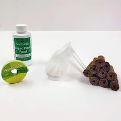 Contents of AeroGarden Grow Anything Seed Pod Kit including grow sponges and nutrients