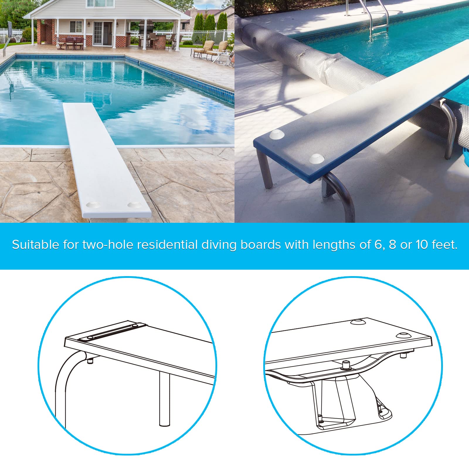 Contents of ArcViar Diving Board Bolt Kit showing all components
