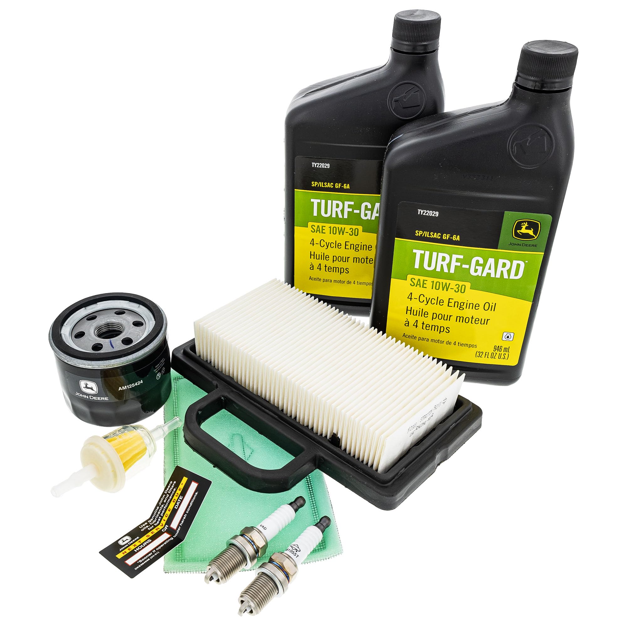 Contents of John Deere Maintenance Kit #LG263 laid out