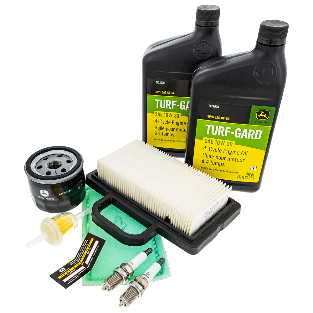 Contents of John Deere Maintenance Kit #LG263 laid out