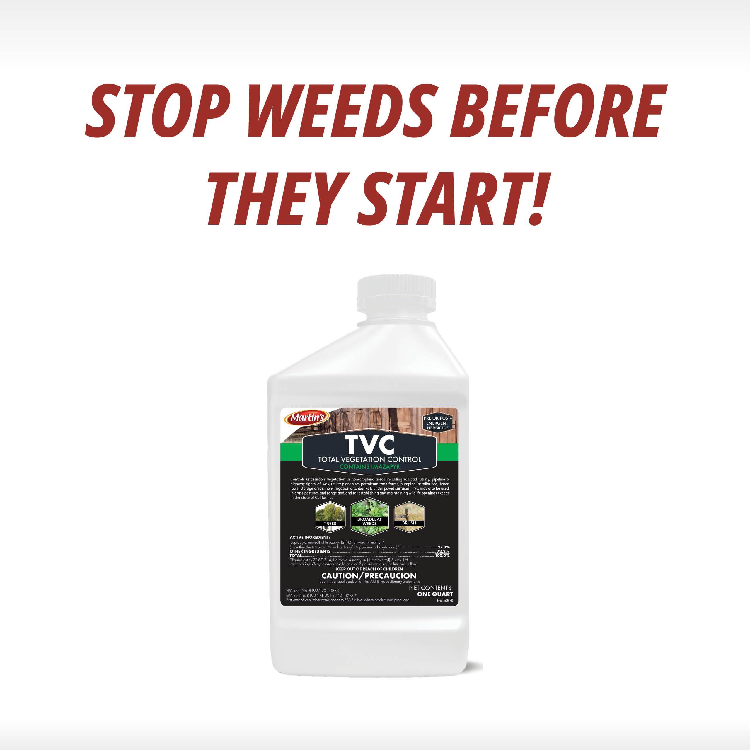 Control Solutions TVC Total Vegetation Control herbicide packaging