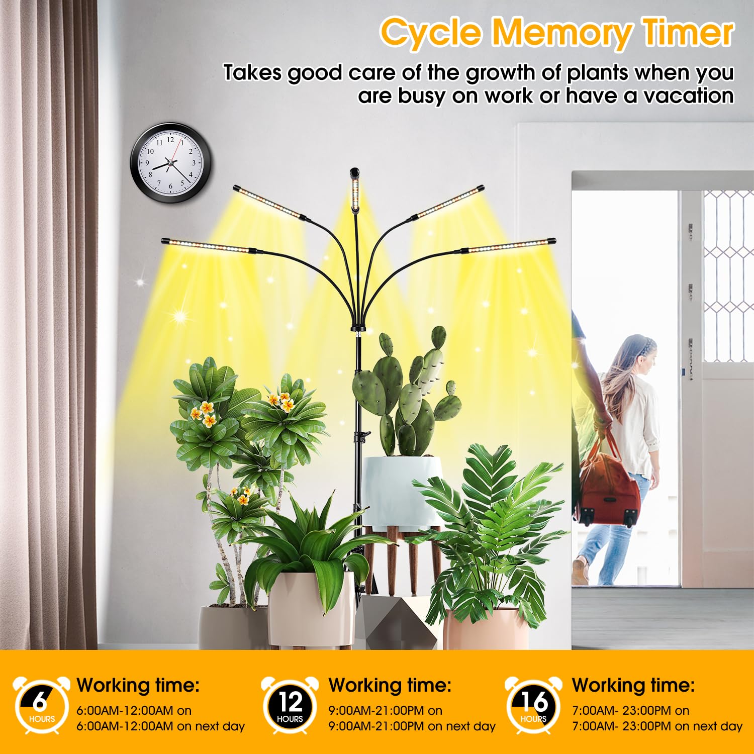 Controller of the wolezek Grow Light showing timer settings