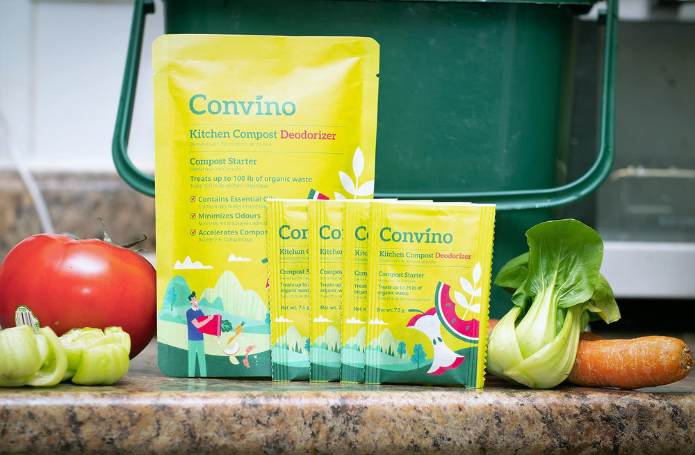 Convino Compost Starter with essential oils visible