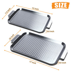 Cook Time grill topper set showing perforated design