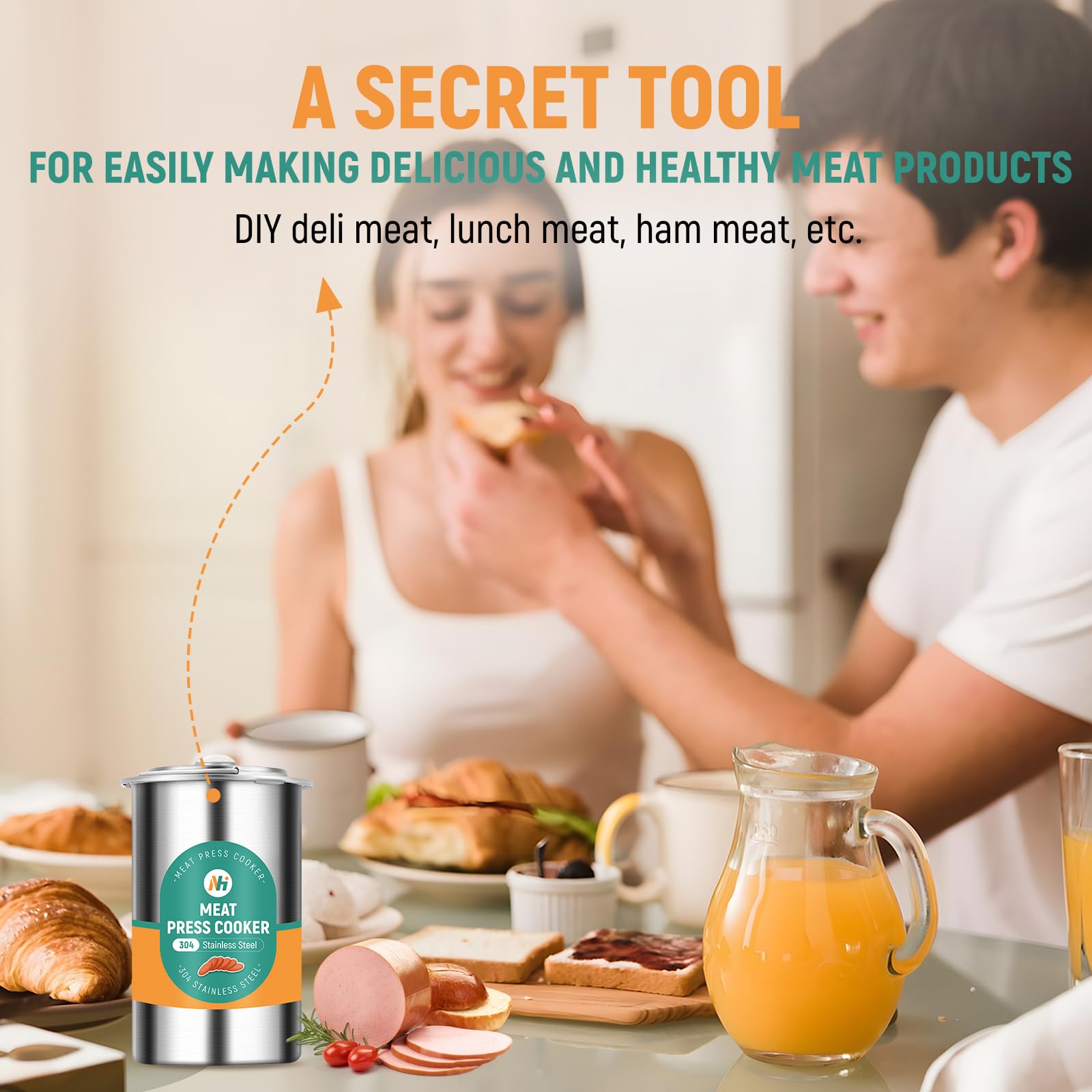 Cooking bags and recipes provided with Newhai Deli Meat Press