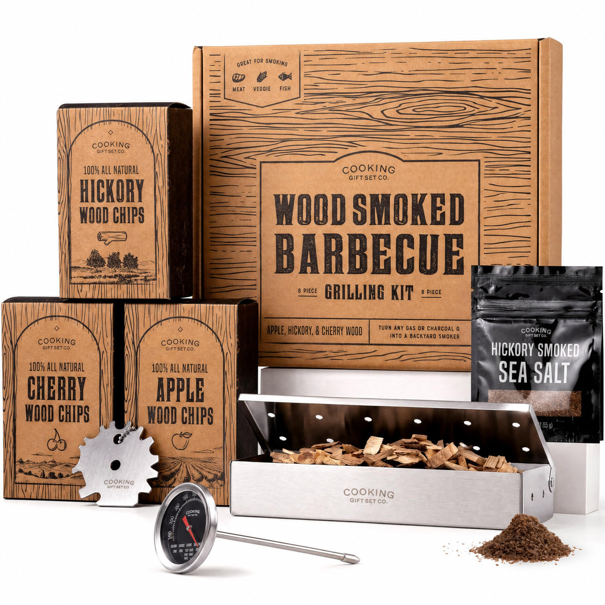 Cooking Gift Set BBQ Smoker Box Kit with accessories