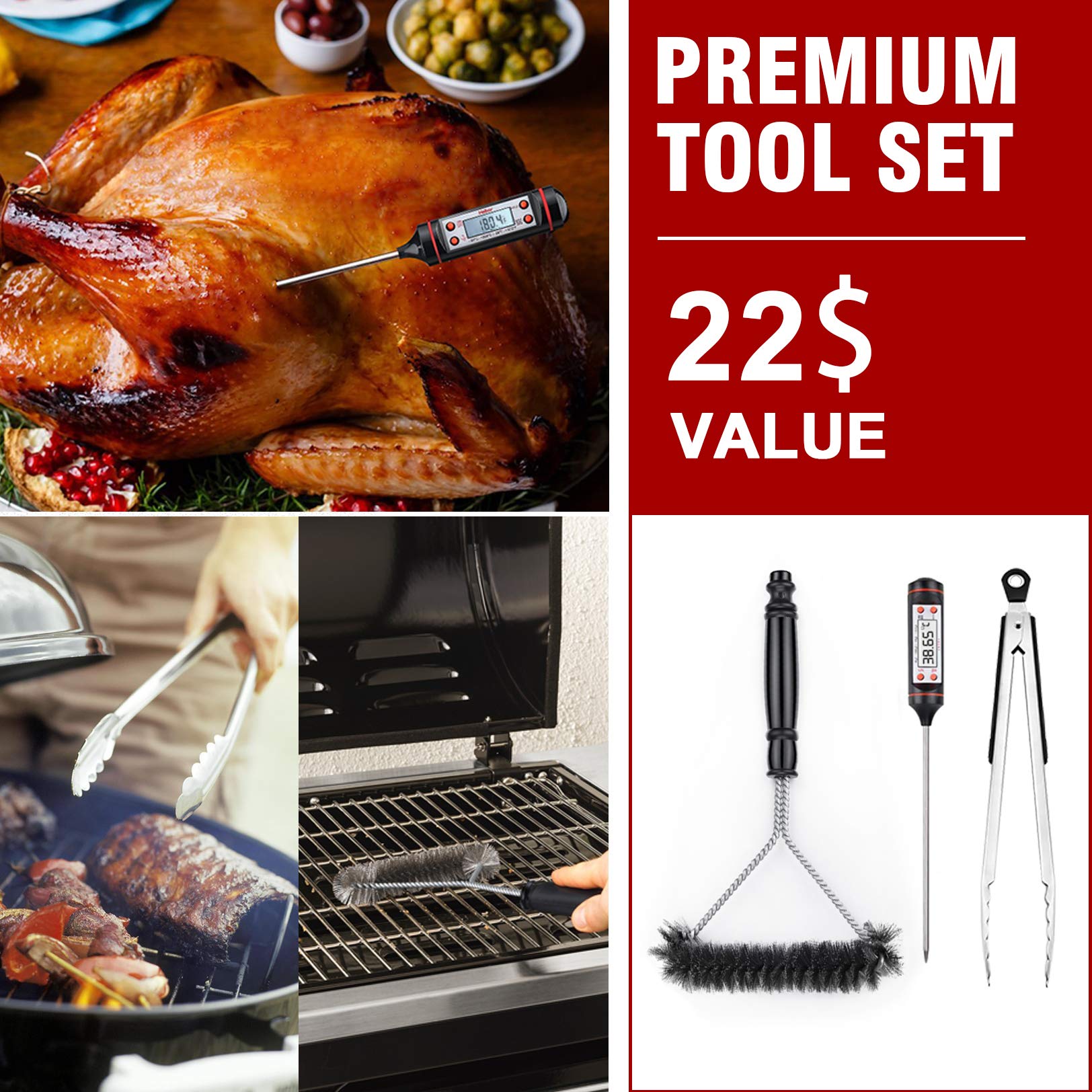 Cooking thermometer included with Kingkong Grill Cover