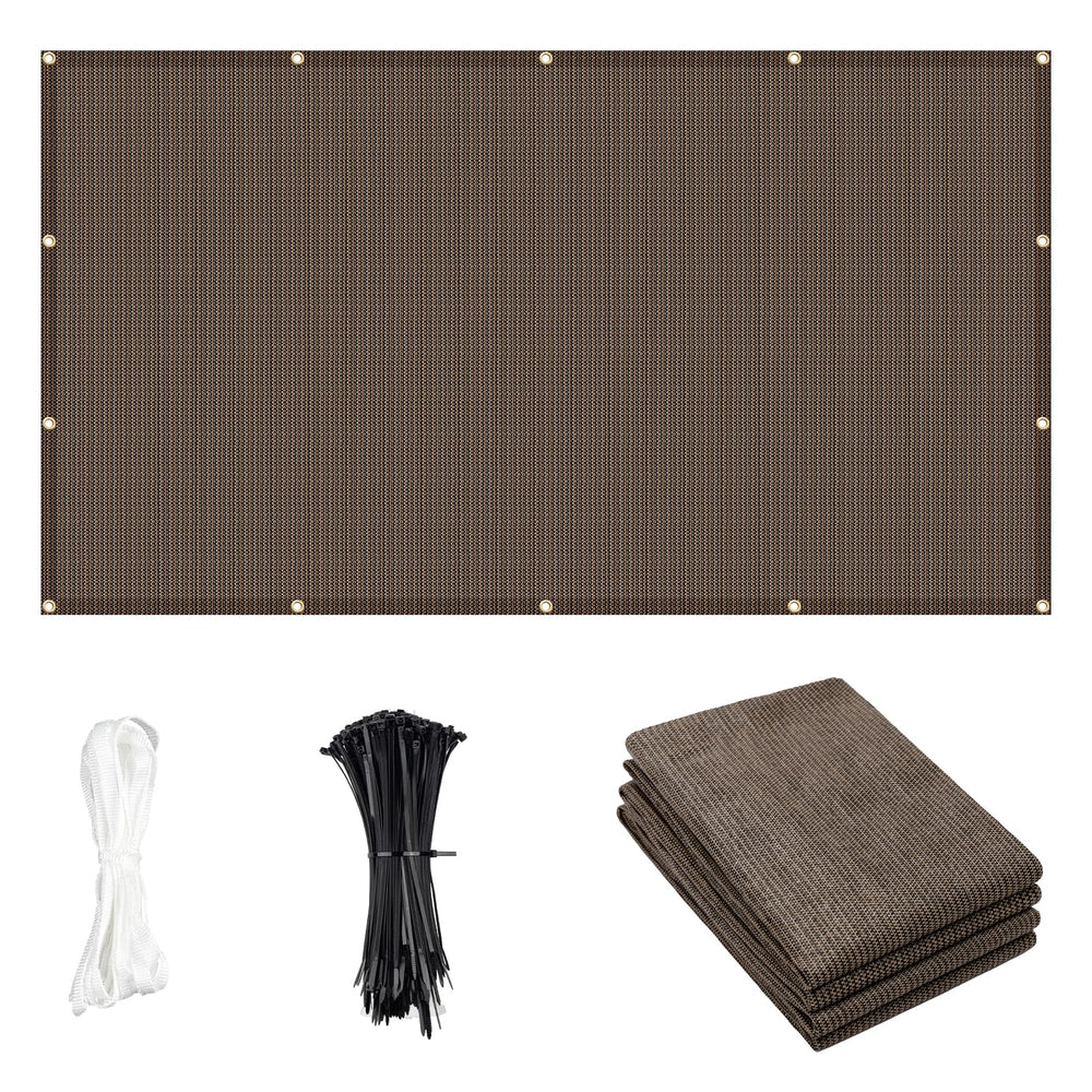 Cool Area 10x12ft shade cloth in brown, front view