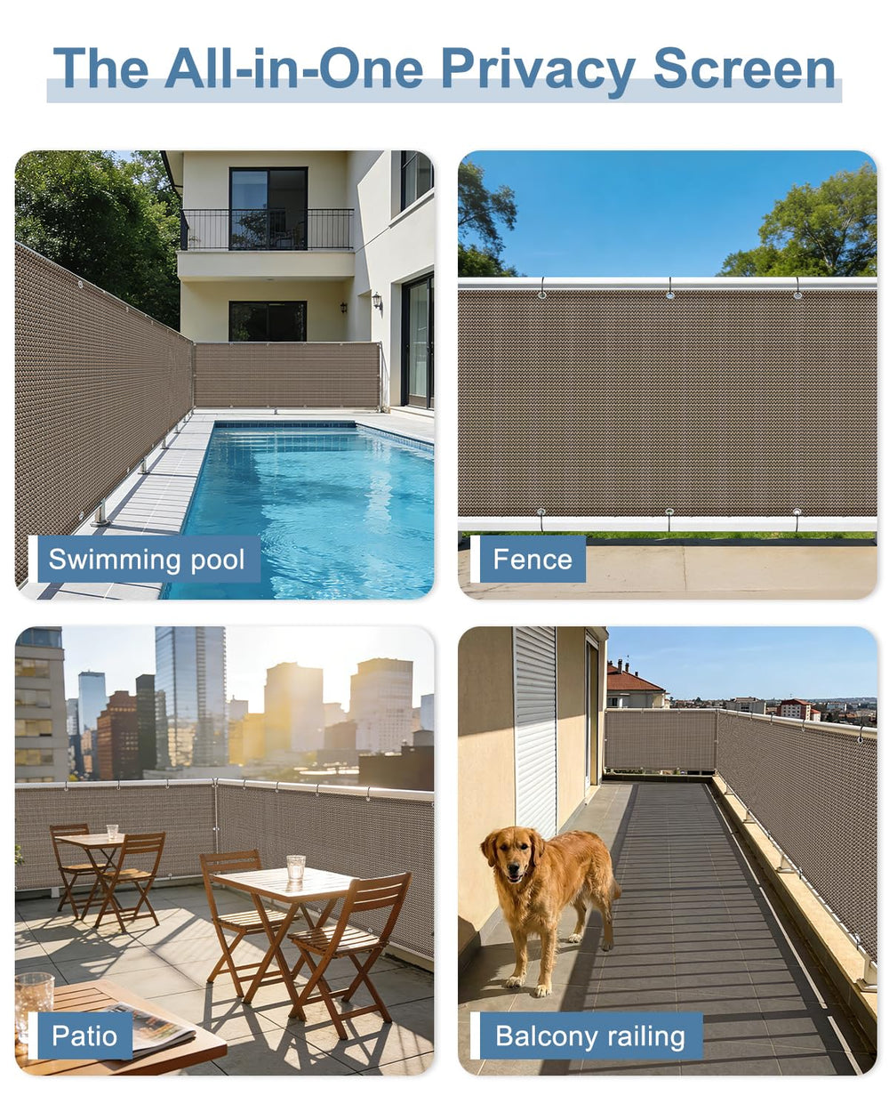 Cool Area Balcony Privacy Screen packaging and contents