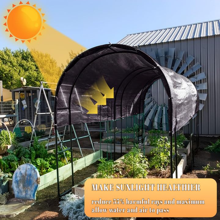 Cool Area Shade Cloth 10x20ft black mesh installation example