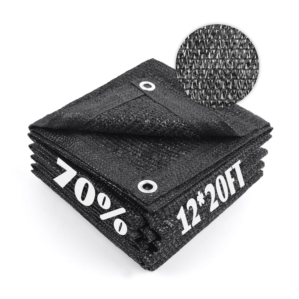 Cool Area Shade Cloth 12x20ft black front view