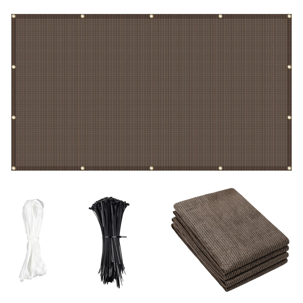 Cool Area Shade Cloth 6x8ft brown front view