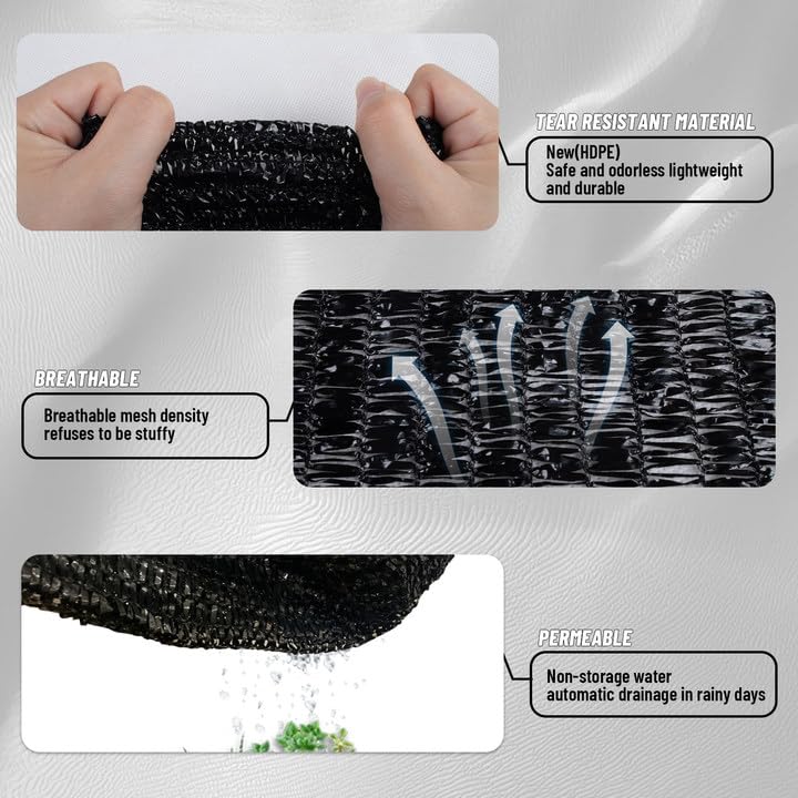 Cool Area Shade Cloth with aluminum buckle attachment