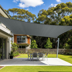 Cool Area Shade Sail 16x20ft dark grey front view