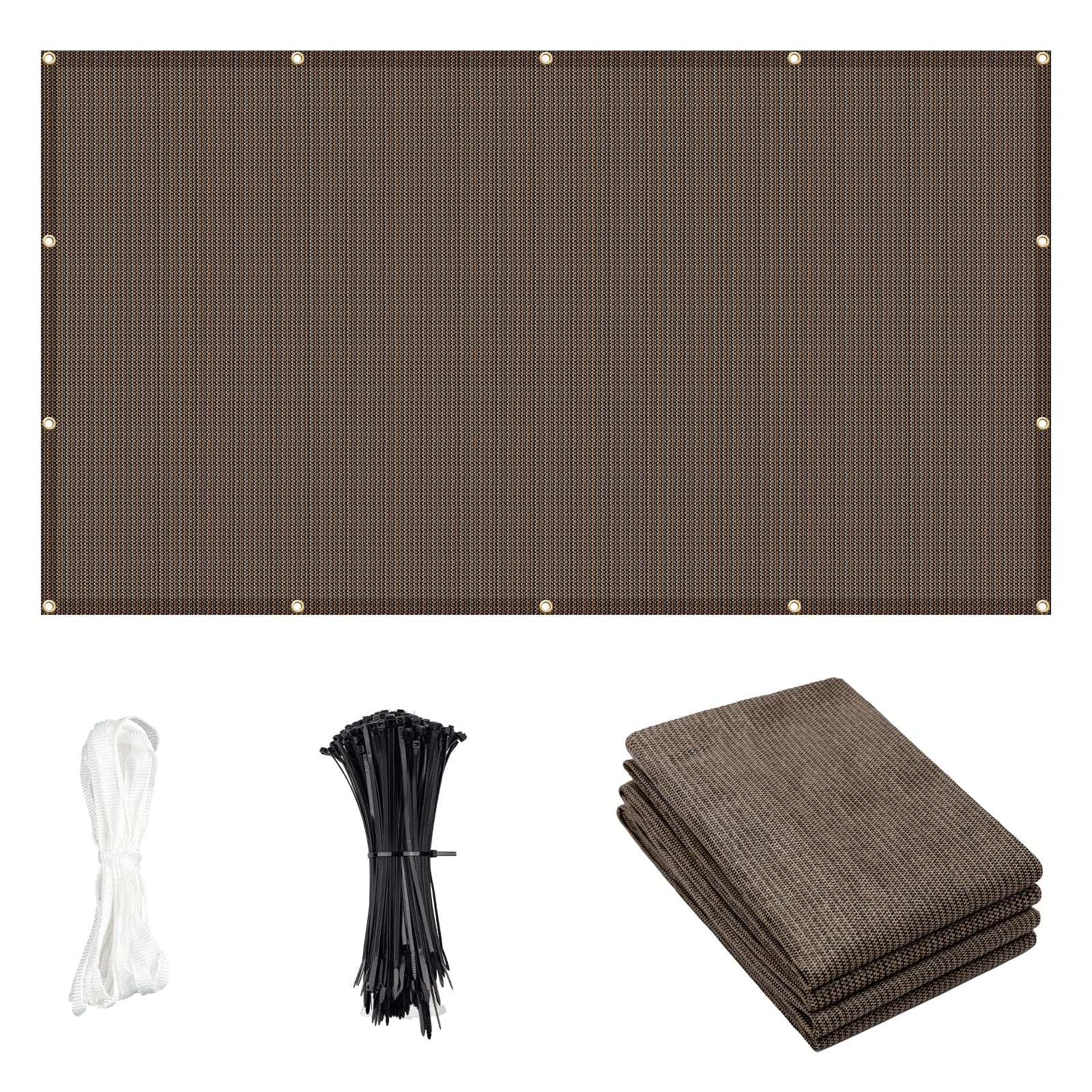 Cool Area Sun Shade Cloth 6x6ft brown front view