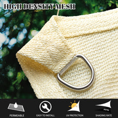 Cool Area Sun Shade Sail 10x13ft Butter Cream side view