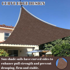 Cool Area Sun Shade Sail 10x20ft brown corner D-ring close-up