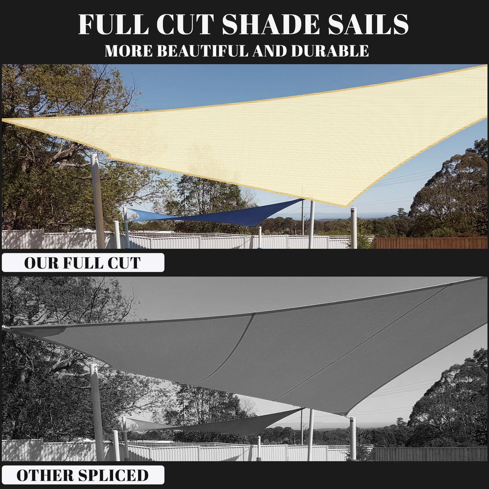 Cool Area Sun Shade Sail Rectangle 8x10ft Butter Cream outdoor setting