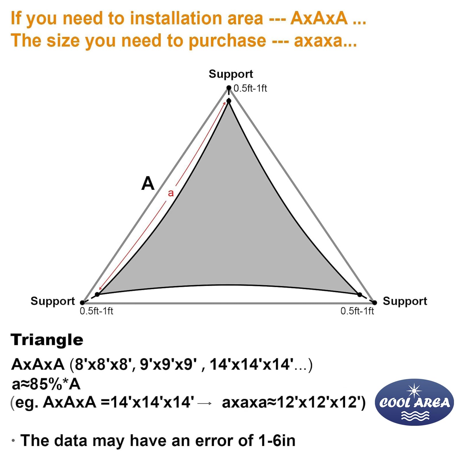 Cool Area Triangle Shade Sail displayed in garden