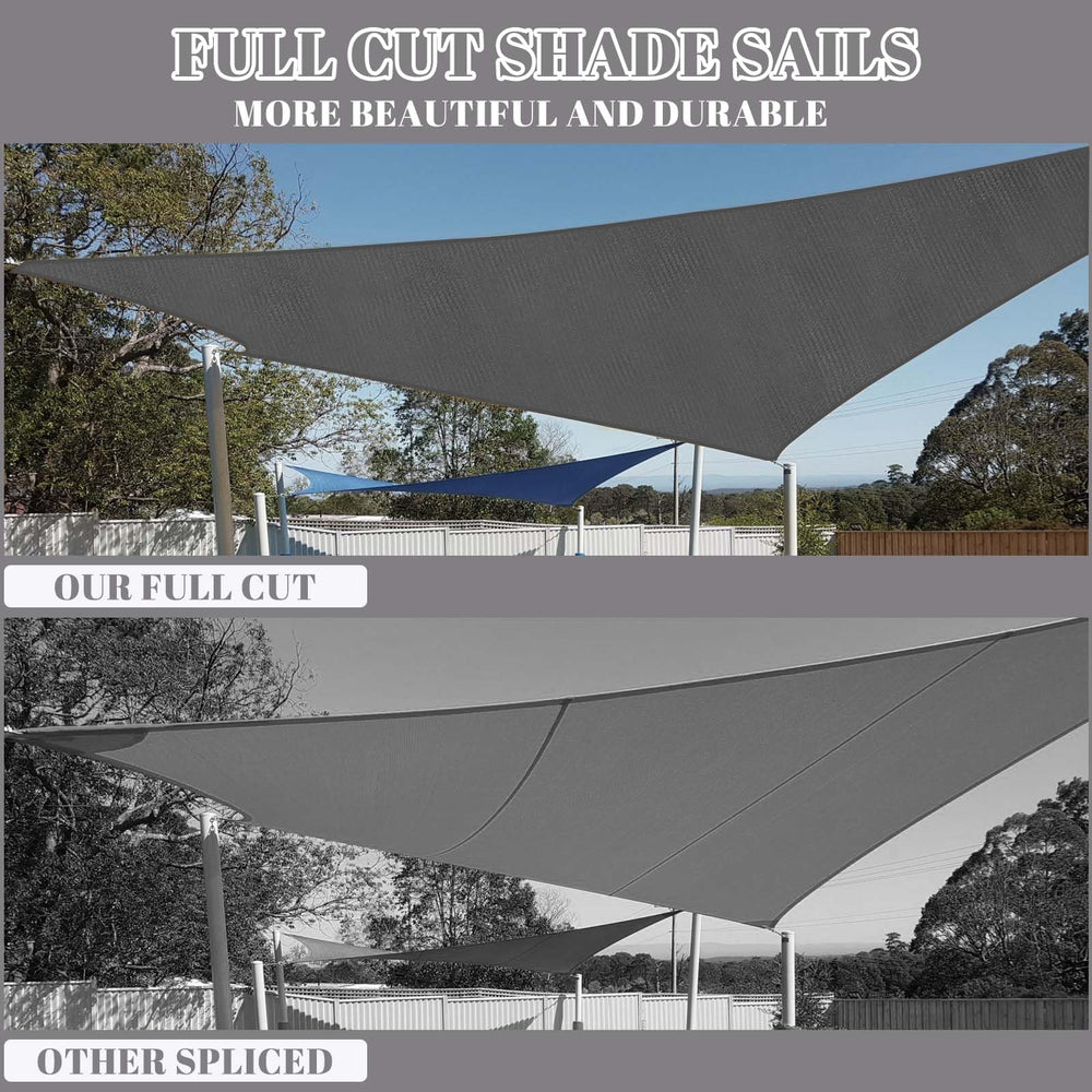 Cool Area Triangle Sun Shade Sail 20x20ft dark grey with D-rings