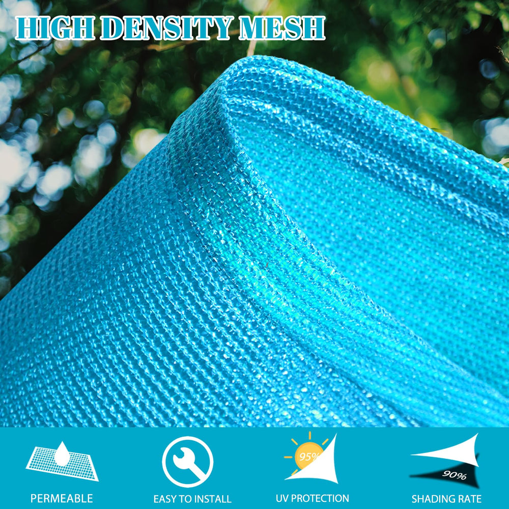 Cool Area Triangle Sun Shade Sail side view with D-ring