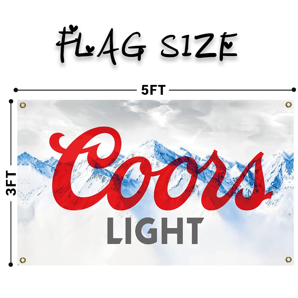 Cool Beer Flag 3x5 Ft hanging in a man cave