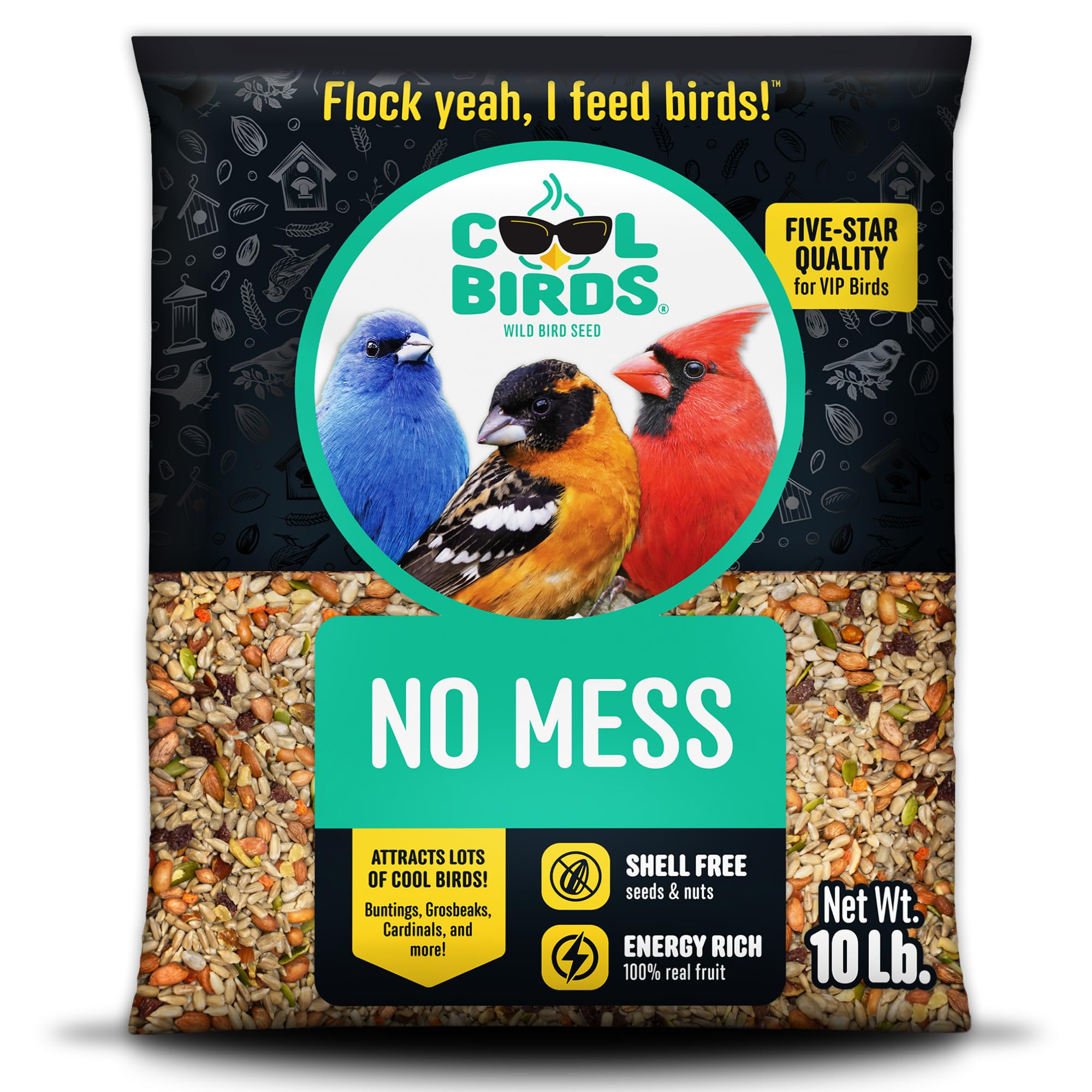 COOL BIRDS No Mess Wild Bird Seed 10 lb bag front view