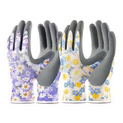 COOLJOB Gardening Gloves for Women, front view, mint green and red