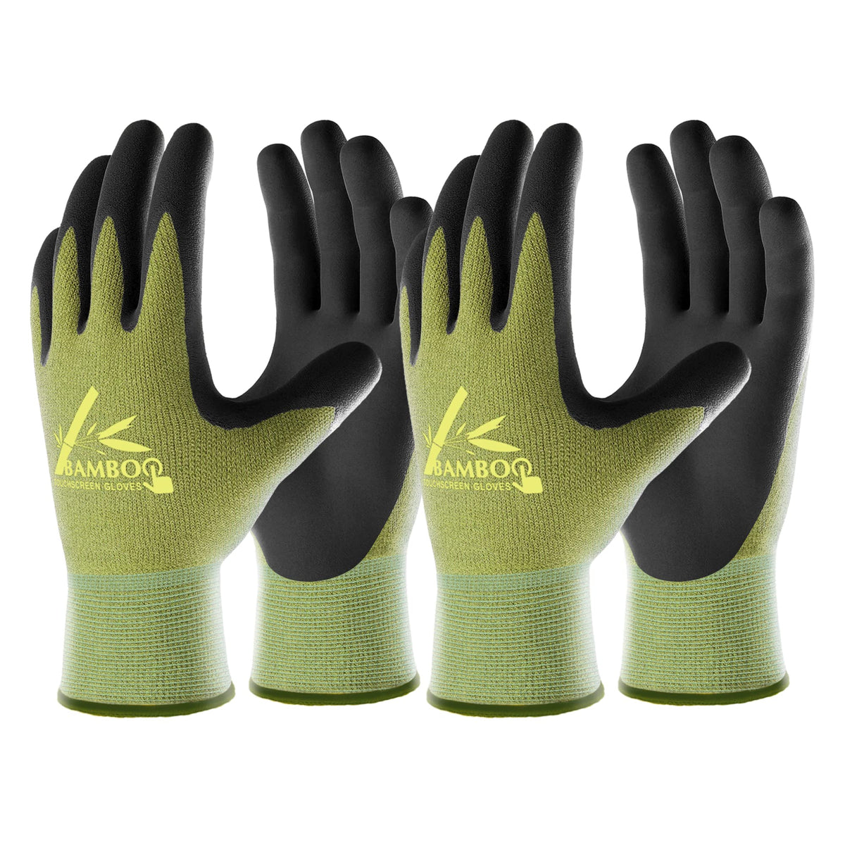 COOLJOB Gardening Gloves front view in green and black