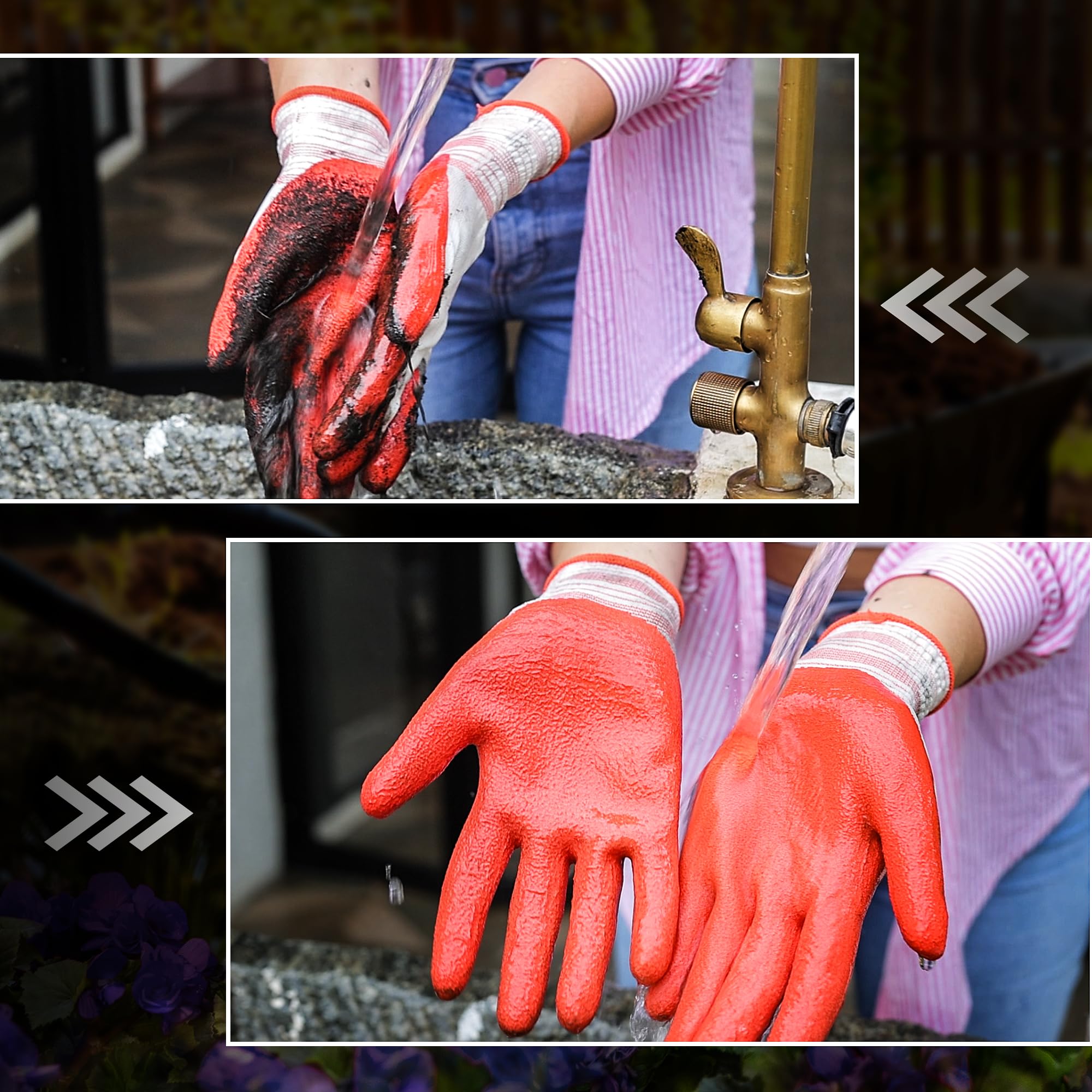 COOLJOB Gardening Gloves on hands while planting