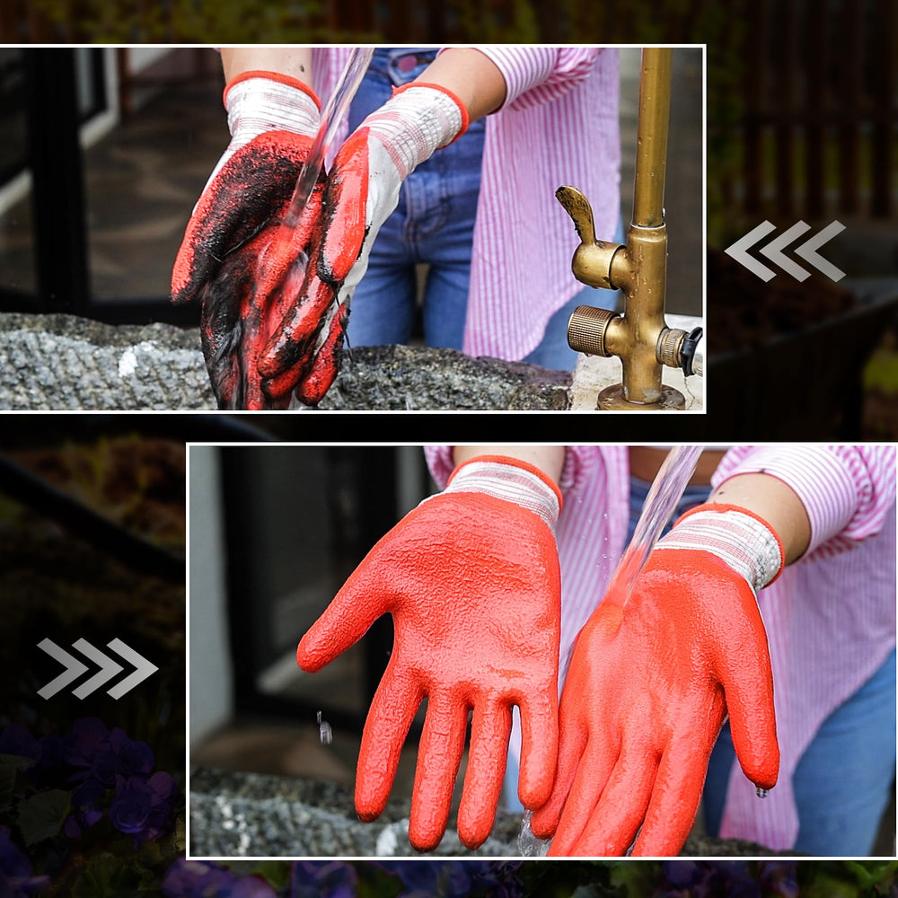 COOLJOB Gardening Gloves on hands while planting