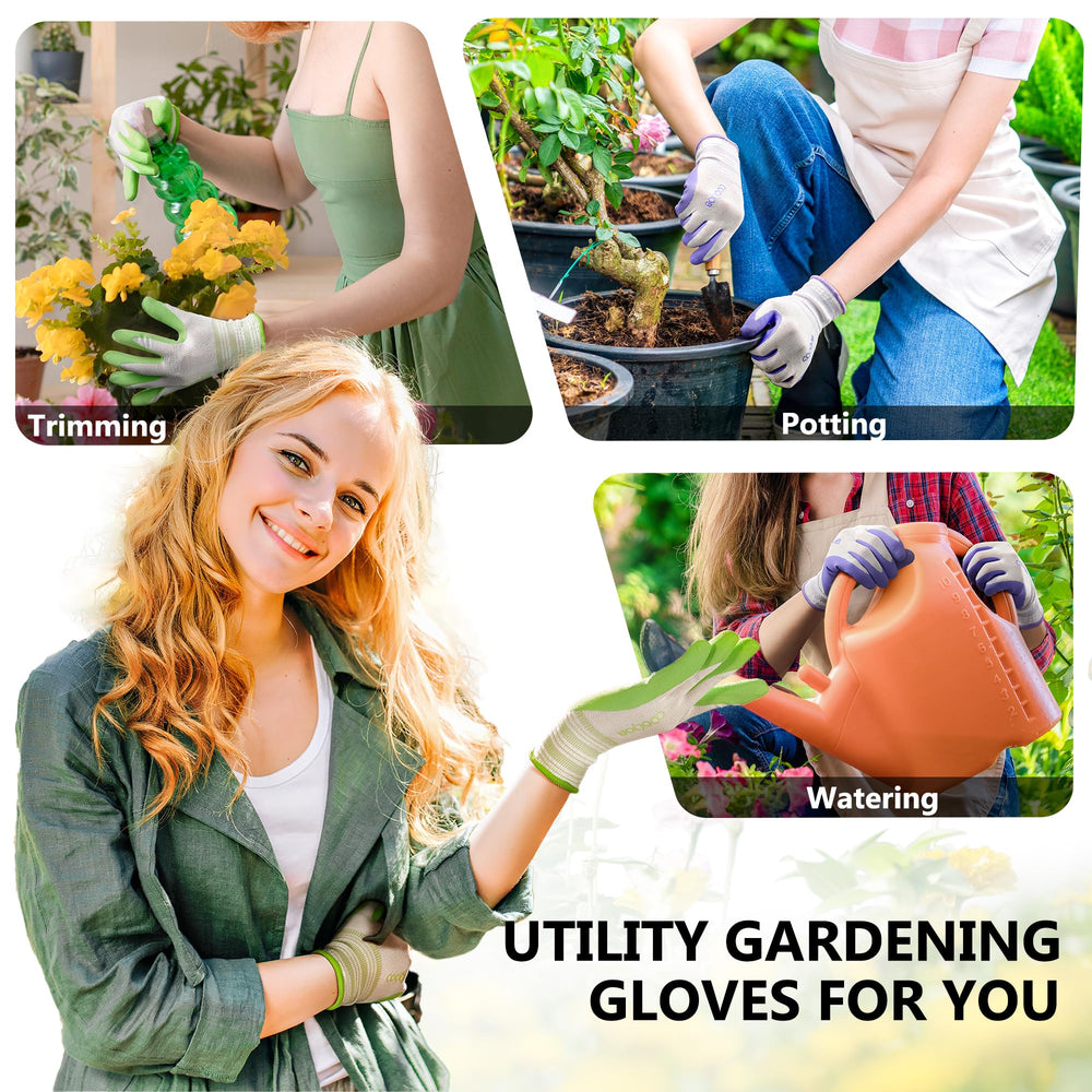 COOLJOB Gardening Gloves pack of 2 displayed with packaging