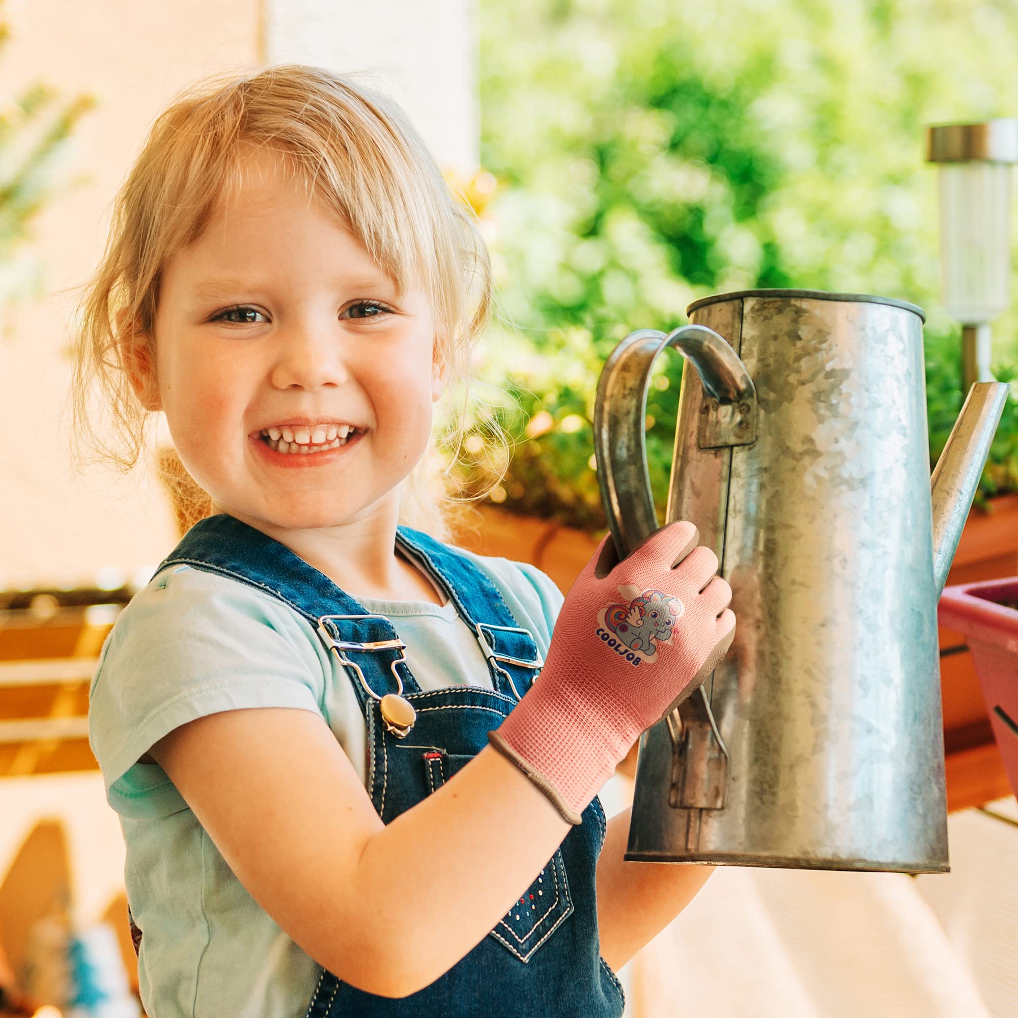 COOLJOB Kids Gardening Gloves packed for storage