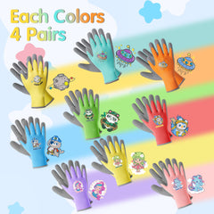 COOLJOB Kids Gardening Gloves with playful cartoon designs