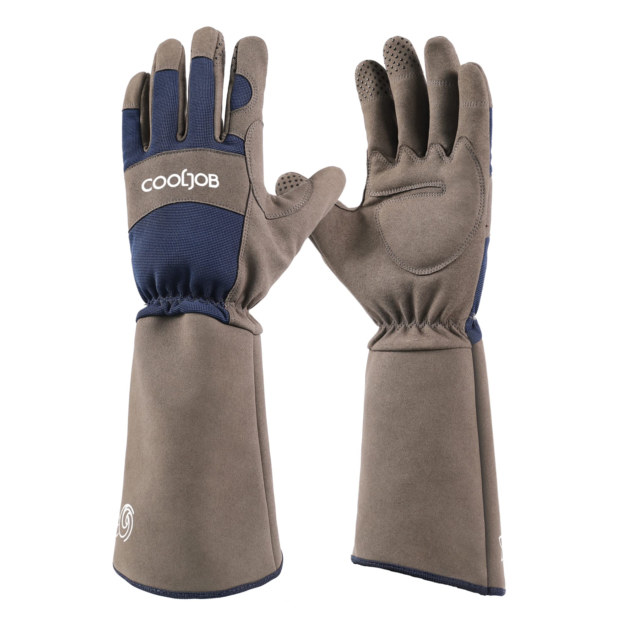 COOLJOB Thorn Proof Rose Pruning Gloves front view in blue
