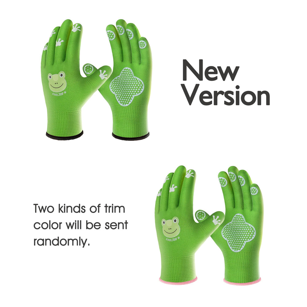 COOLJOB Toddler Gardening Gloves side view showing paw-shaped dots