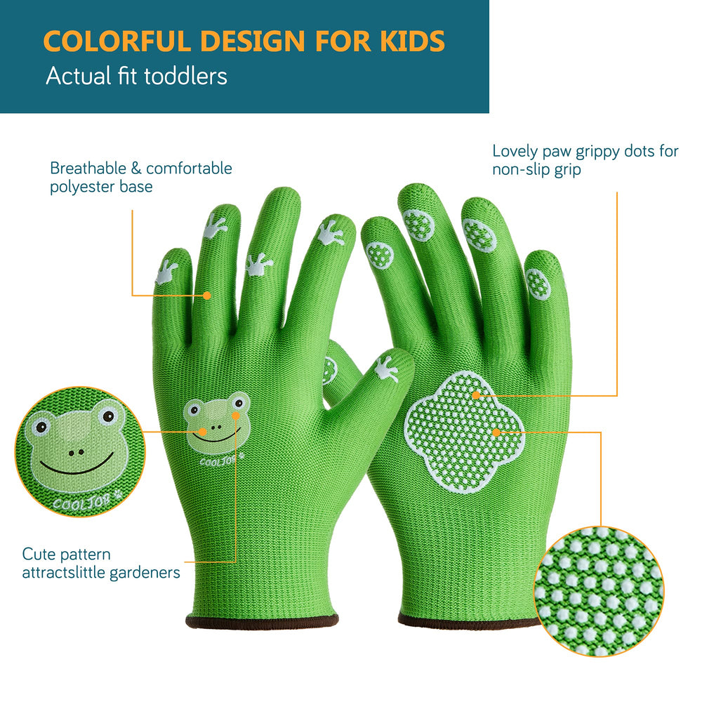 COOLJOB Toddler Gardening Gloves with animal designs