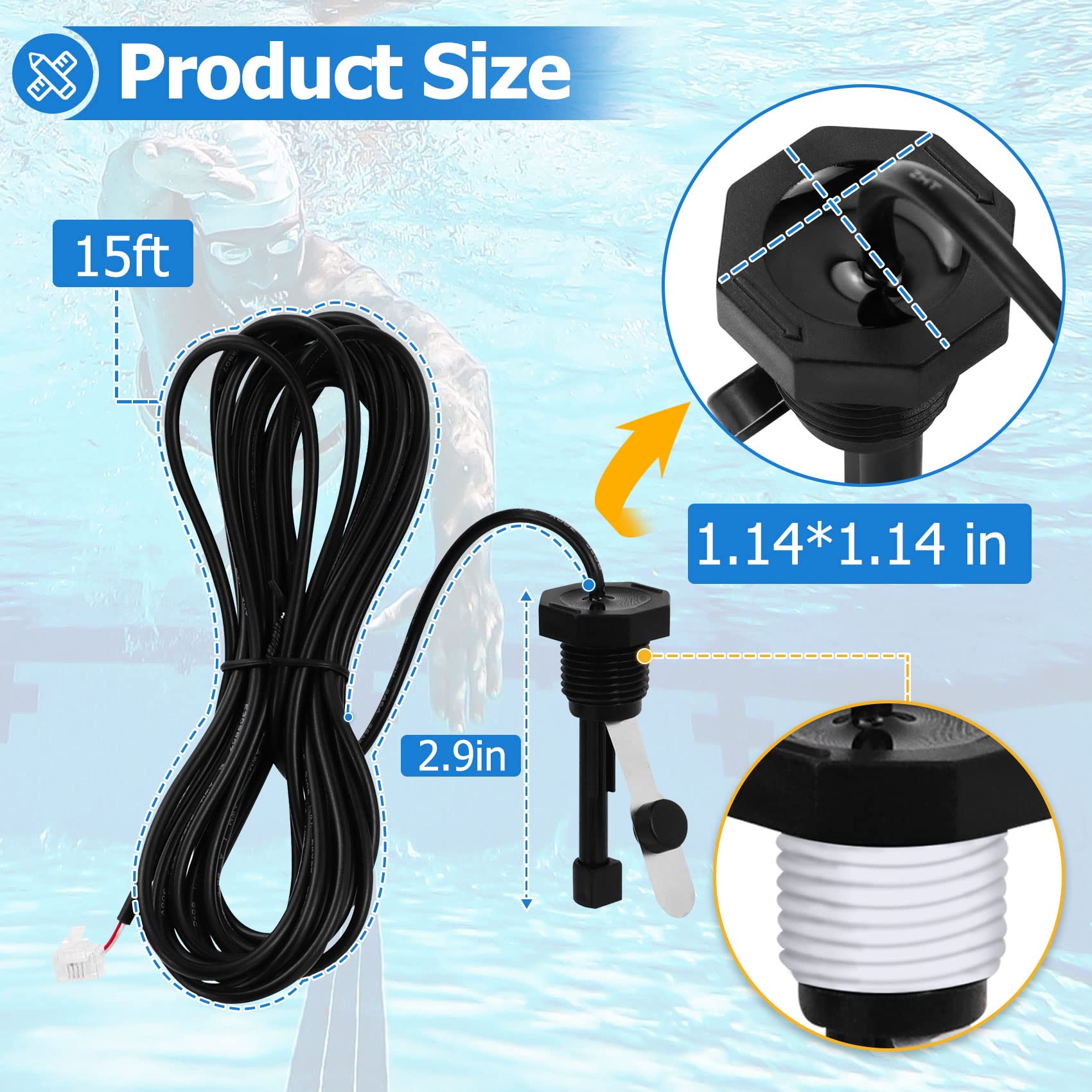 Cooouds flow switch GLX-FLO-RP in outdoor pool environment