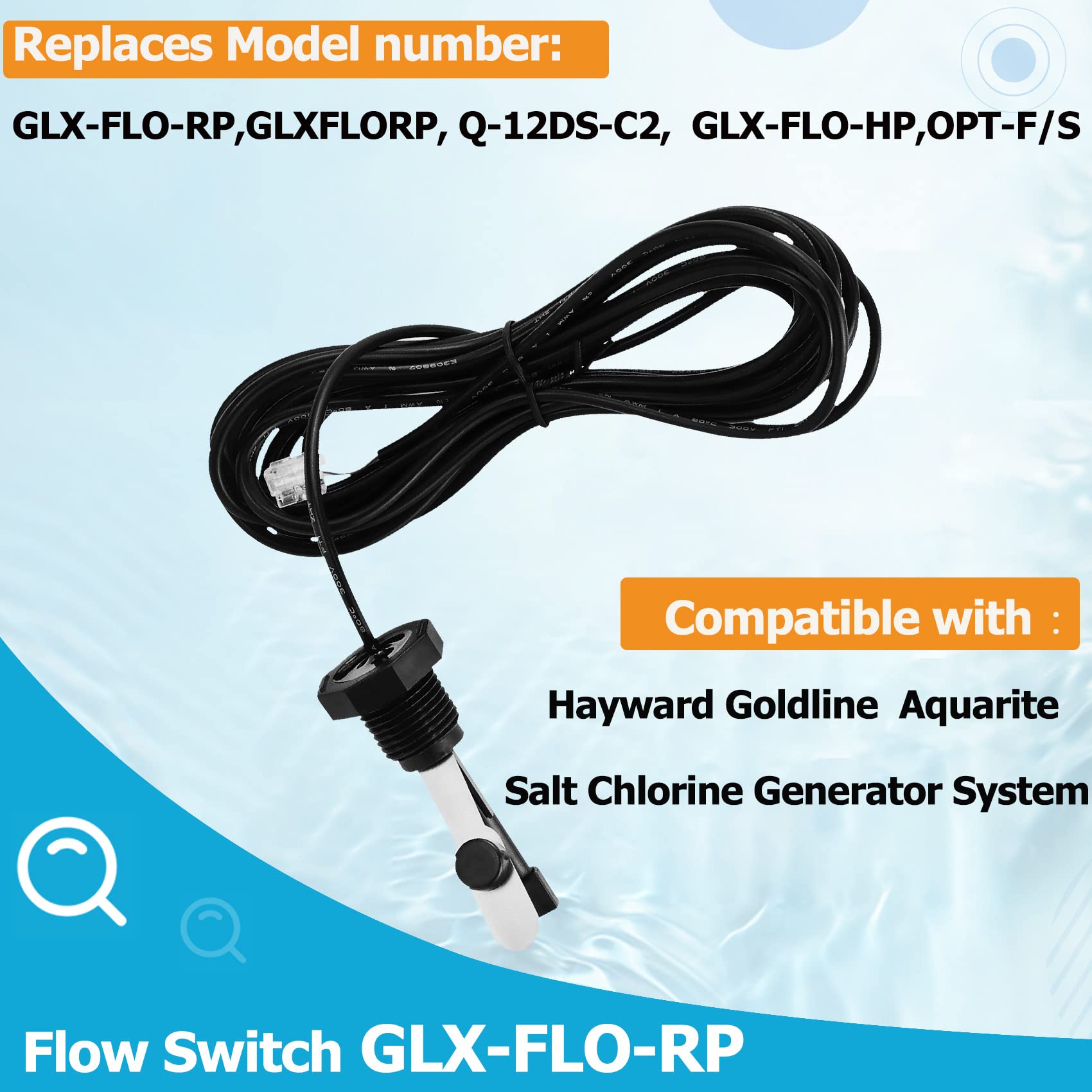 Cooouds flow switch GLX-FLO-RP side view with standard connector