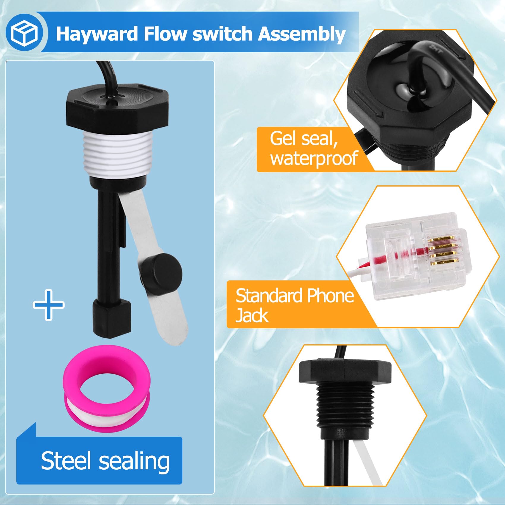 Cooouds GLX-FLO-RP flow switch installed in pool system